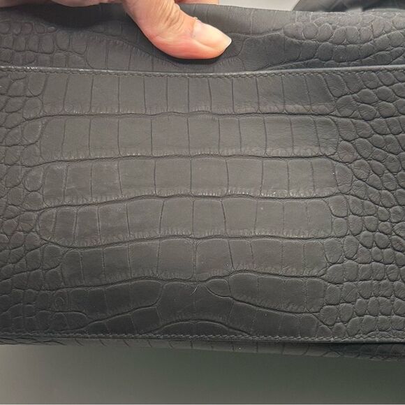 LALO handbag Black Crocodile-Embossed Tote Italian Handbag NWOT - Picture 6 of 12